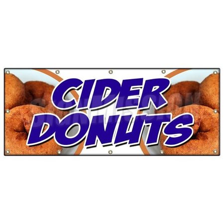 SIGNMISSION CIDER DONUTS BANNER SIGN hot fresh doughnuts varieties coffee bakery B-120 Cider Donuts
